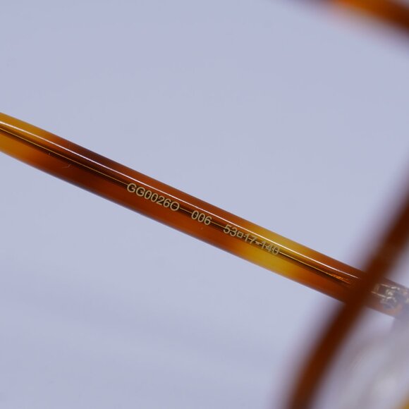 Gucci GG0026O 006 Eyeglasses Light Havana 53mm Cat Eye Frame - Picture 6 of 10